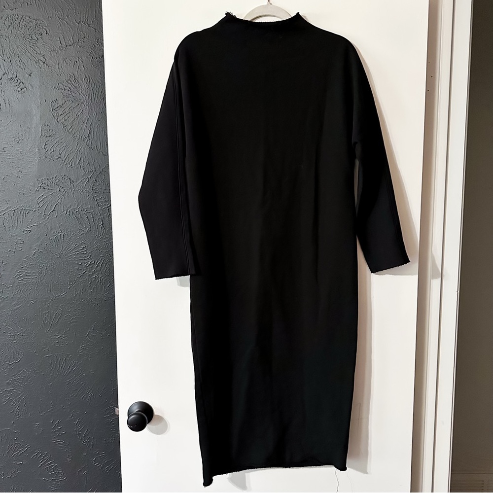 Frank & Eileen Isabelle Funnel Neck Dress Triple Fleece Black Size XS - Picture 5 of 7